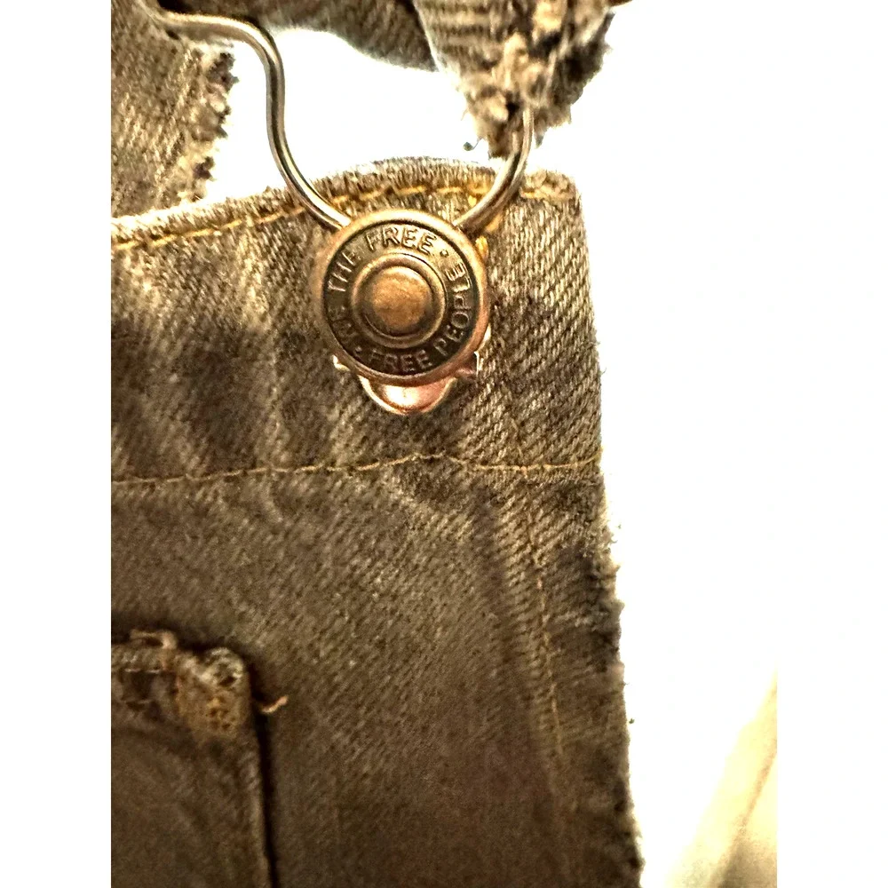 Free People Washed Olive Overalls Jumpsuit